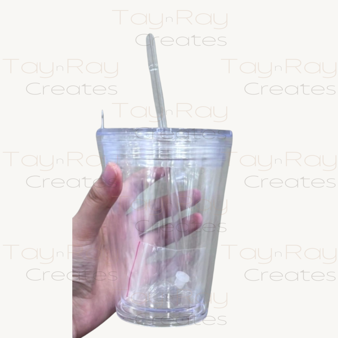 Snow globe acrylic screw clear lid 12oz