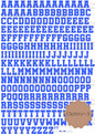 UV DTF Wrap sheet | A-Z letters Dark blue