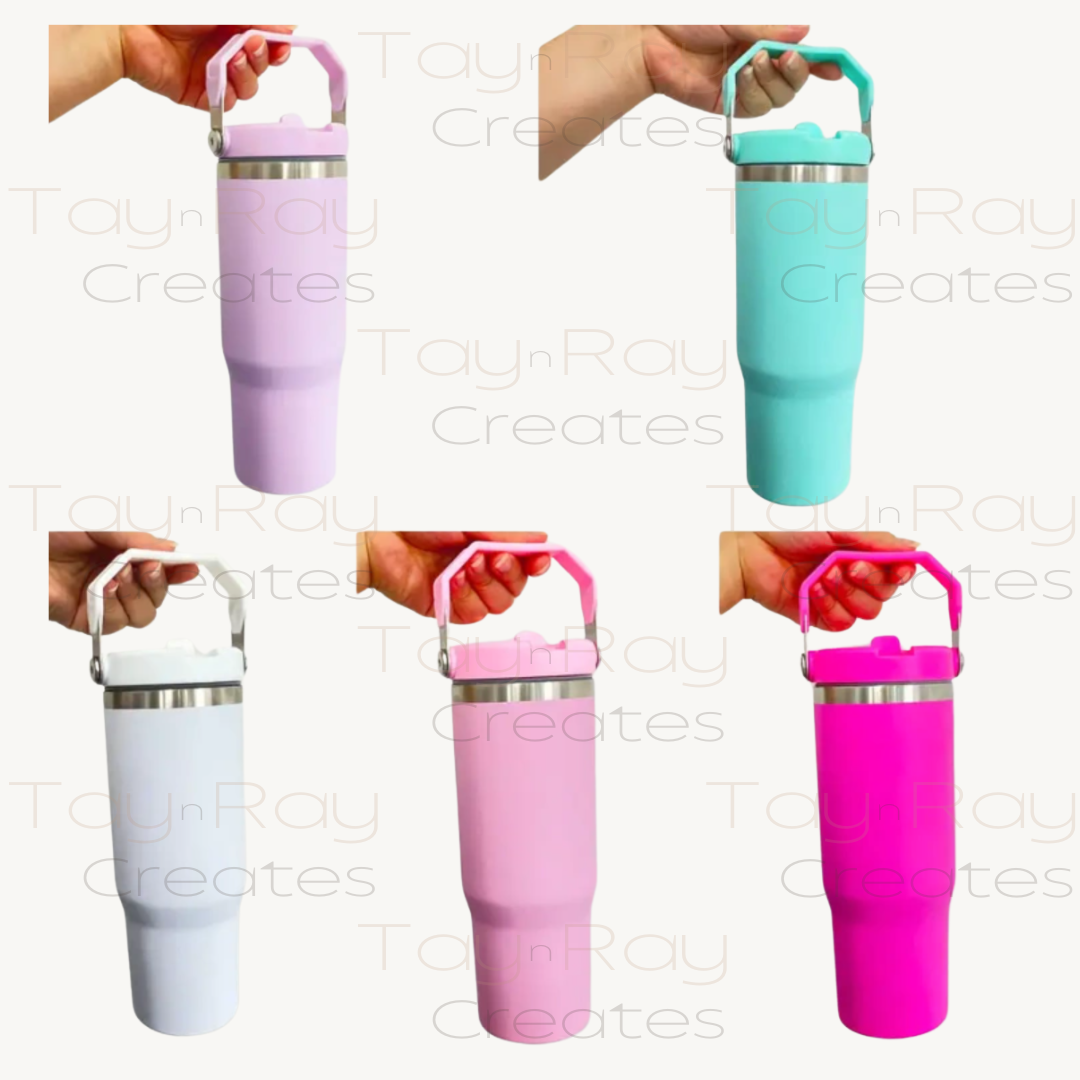 30oz Coloured blank mug with coloured flip lid
