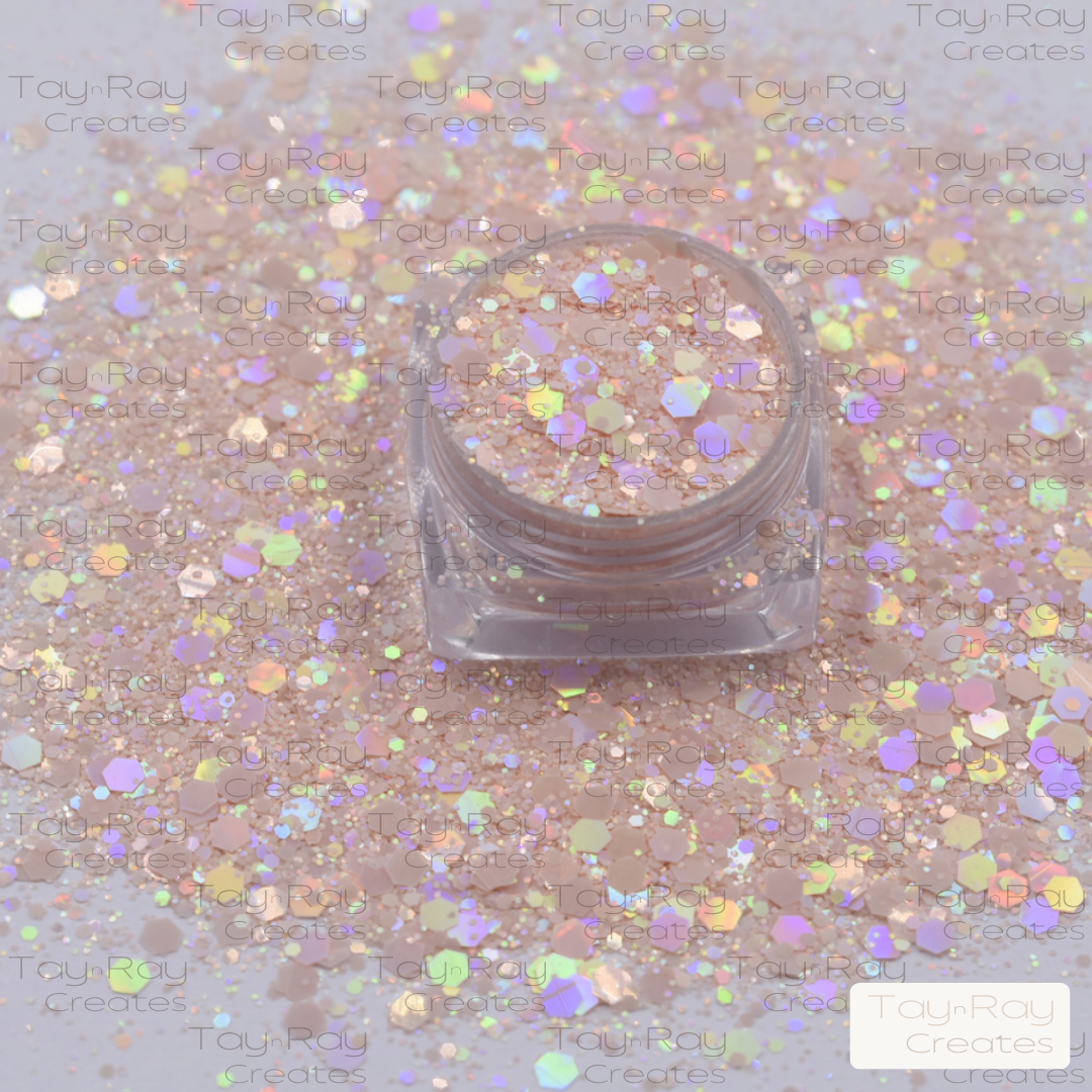 Chunky glitter mix | Peach moonstone