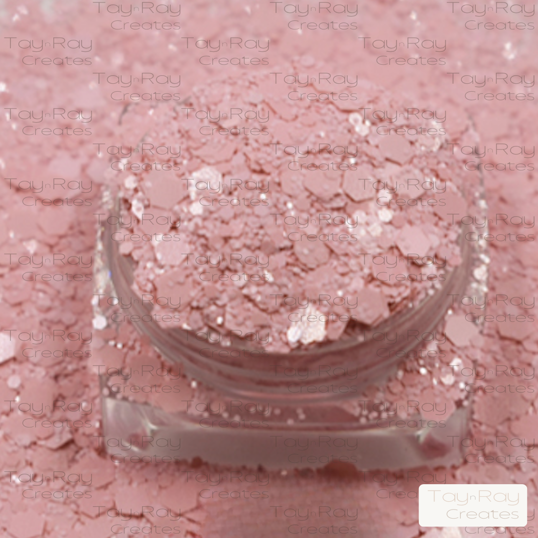 Chunky glitter mix | Rose Quartz