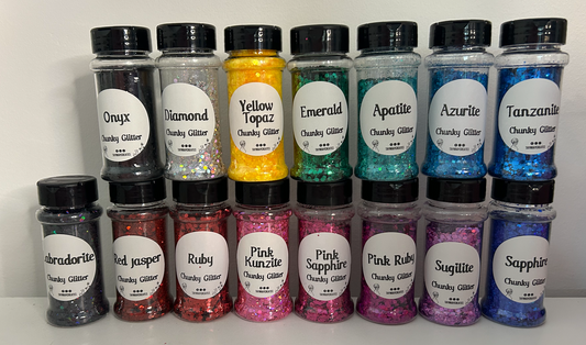 Glitter bundle 15 colours in circle bottles